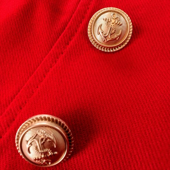 red Unique Vintage high waisted nautical pin-up wiggle pencil skirt, size L NWT - Picture 6 of 10